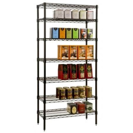 Made-To-Order 14 in. x 60 in. black epoxy wire shelf MA289355